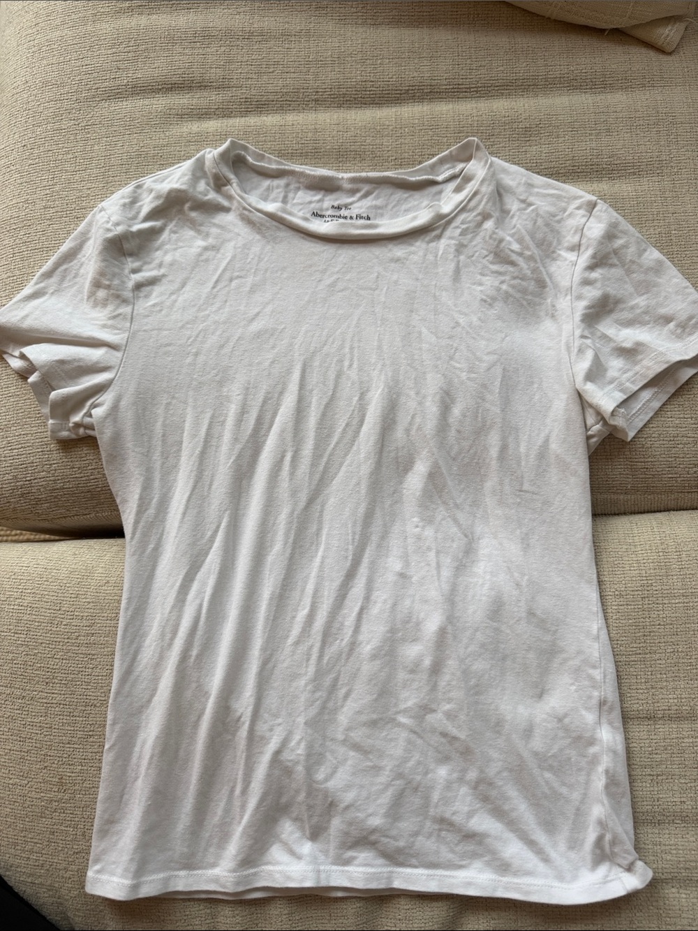 Abercrombie & Fitch White Short Sleeve Crew Tee
